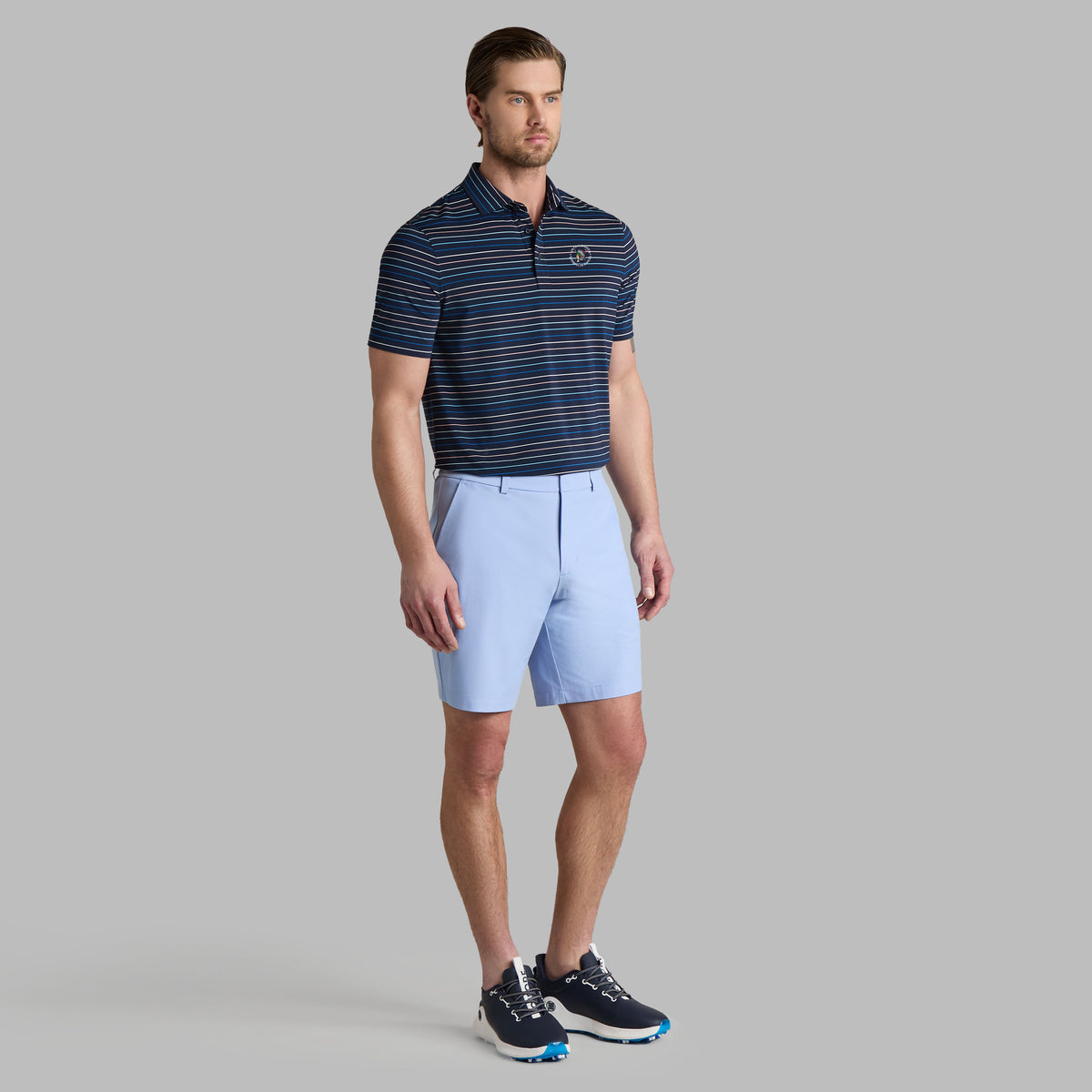 G/FORE 2026 U.S. OPEN MULTI STRIPE TECH JERSEY POLO