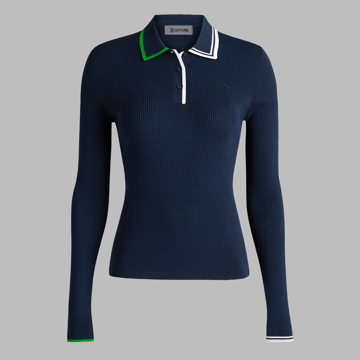 G/FORE VISCOSE BLEND LONG SLEEVE KNIT POLO