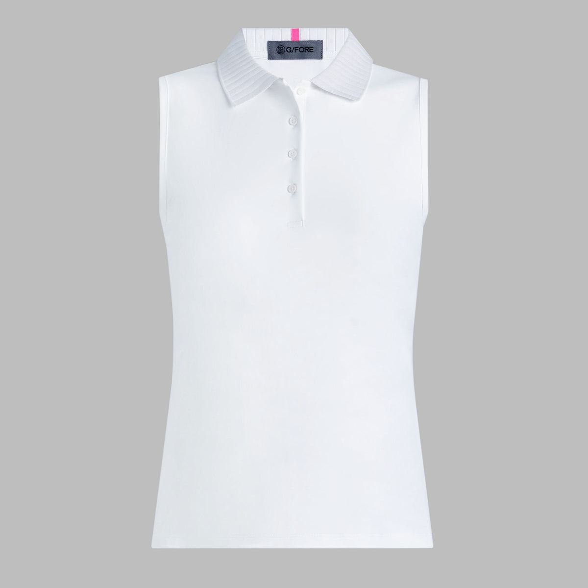 G/FORE PLEATED COLLAR SILKY TECH NYLON SLEEVELESS POLO
