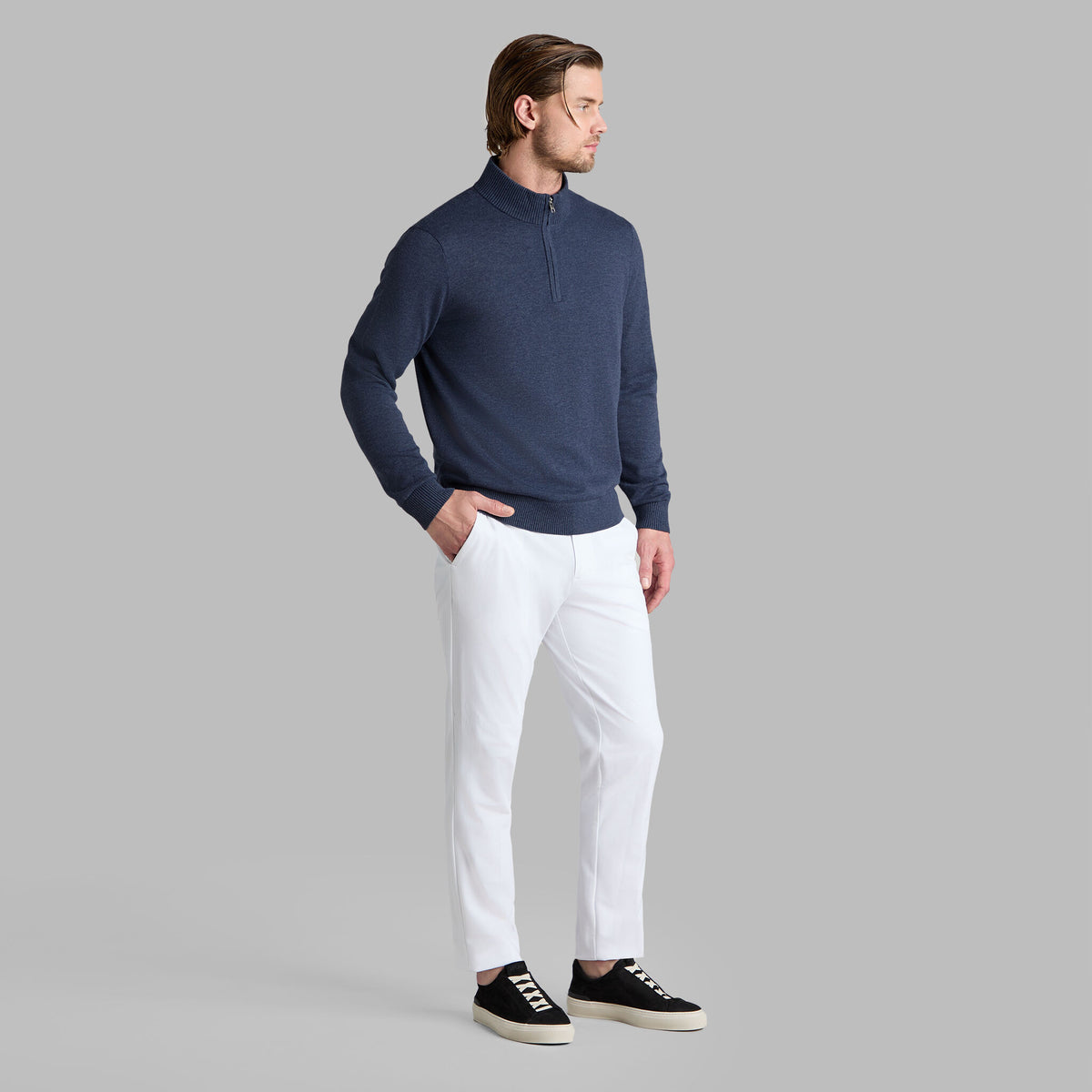 G/FORE COOLING COTTON 1/4 ZIP SWEATER