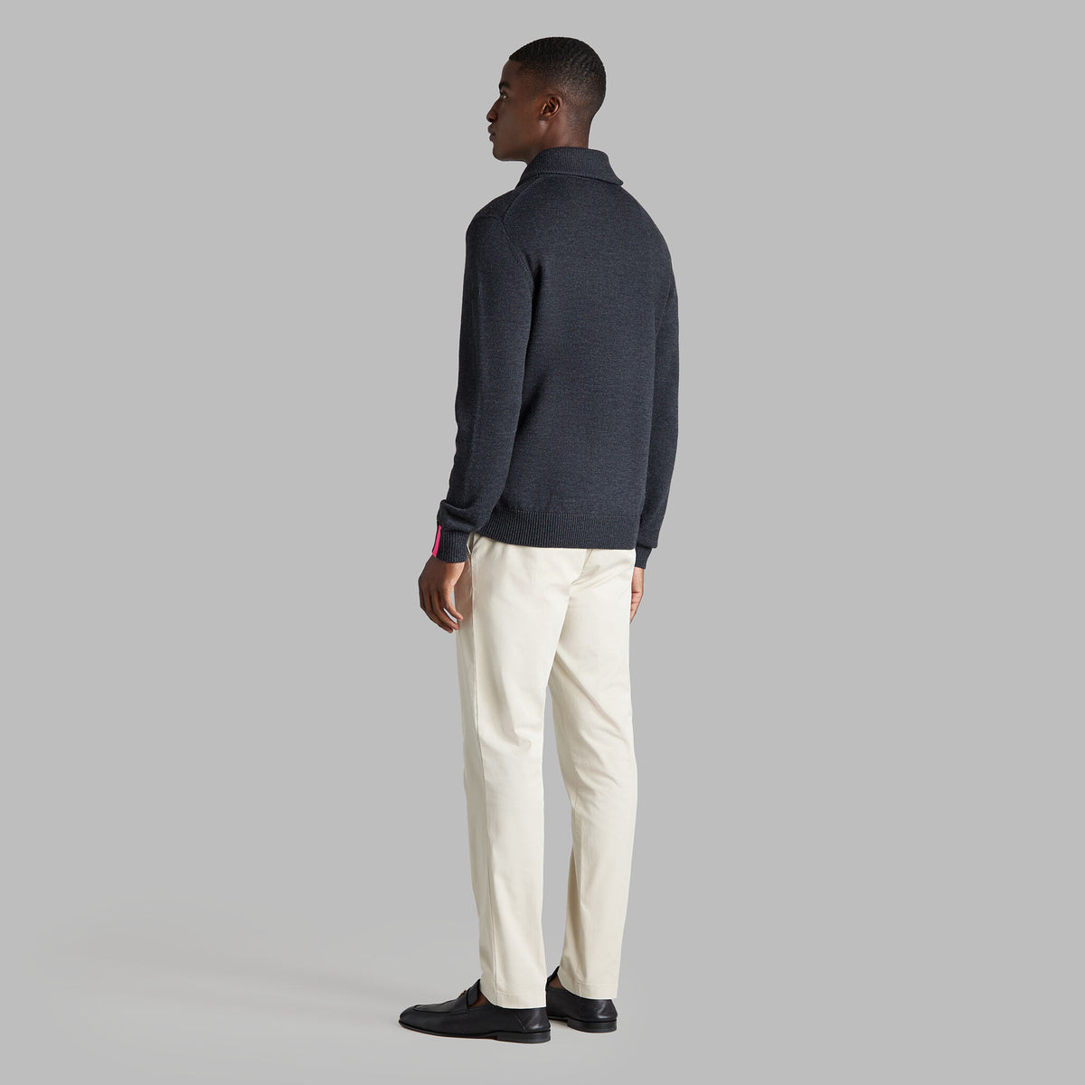 G/FORE SHAWL COLLAR MERINO WOOL SWEATER