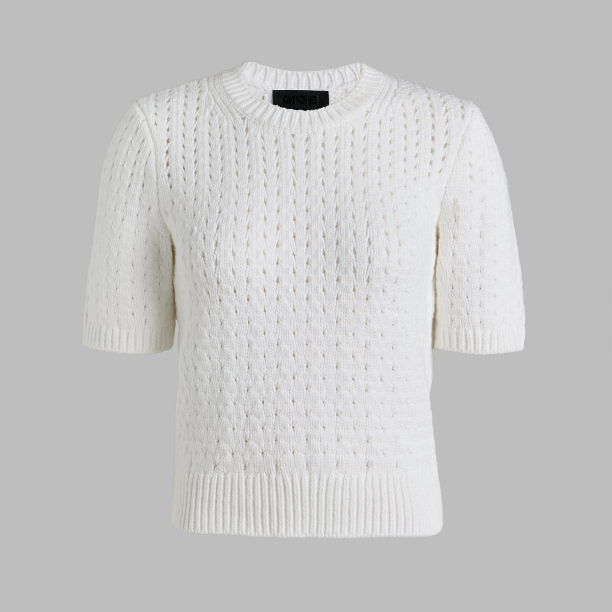 G/FORE LTD RELEASE VILLA COTTON BLEND CROPPED SHORT SLEEVE SWEATER