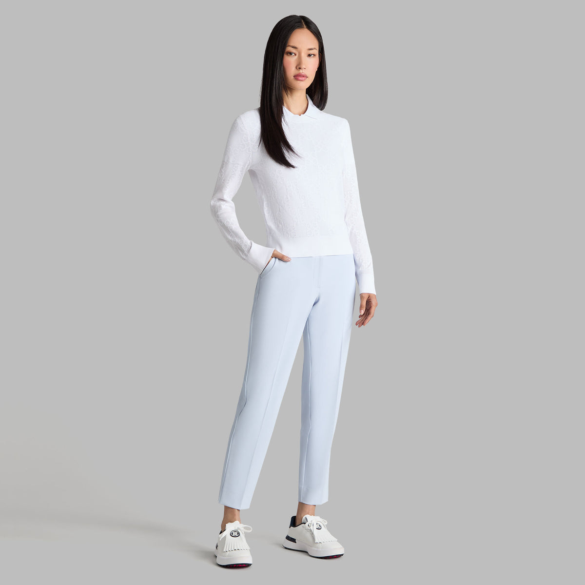 G/FORE POINTELLE G CREWNECK SWEATER
