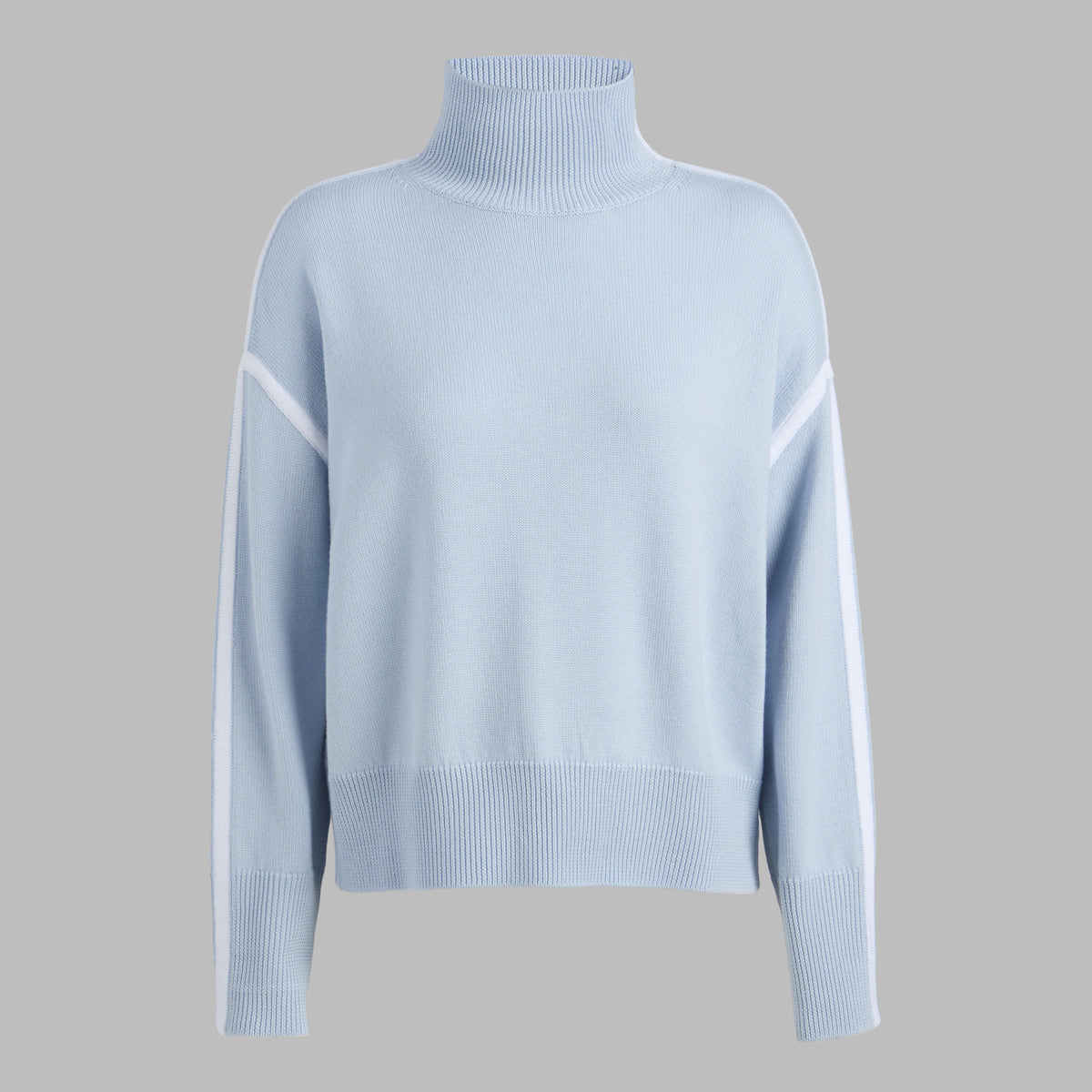 G/FORE MERINO WOOL CONTRAST STRIPE TURTLENECK SWEATER