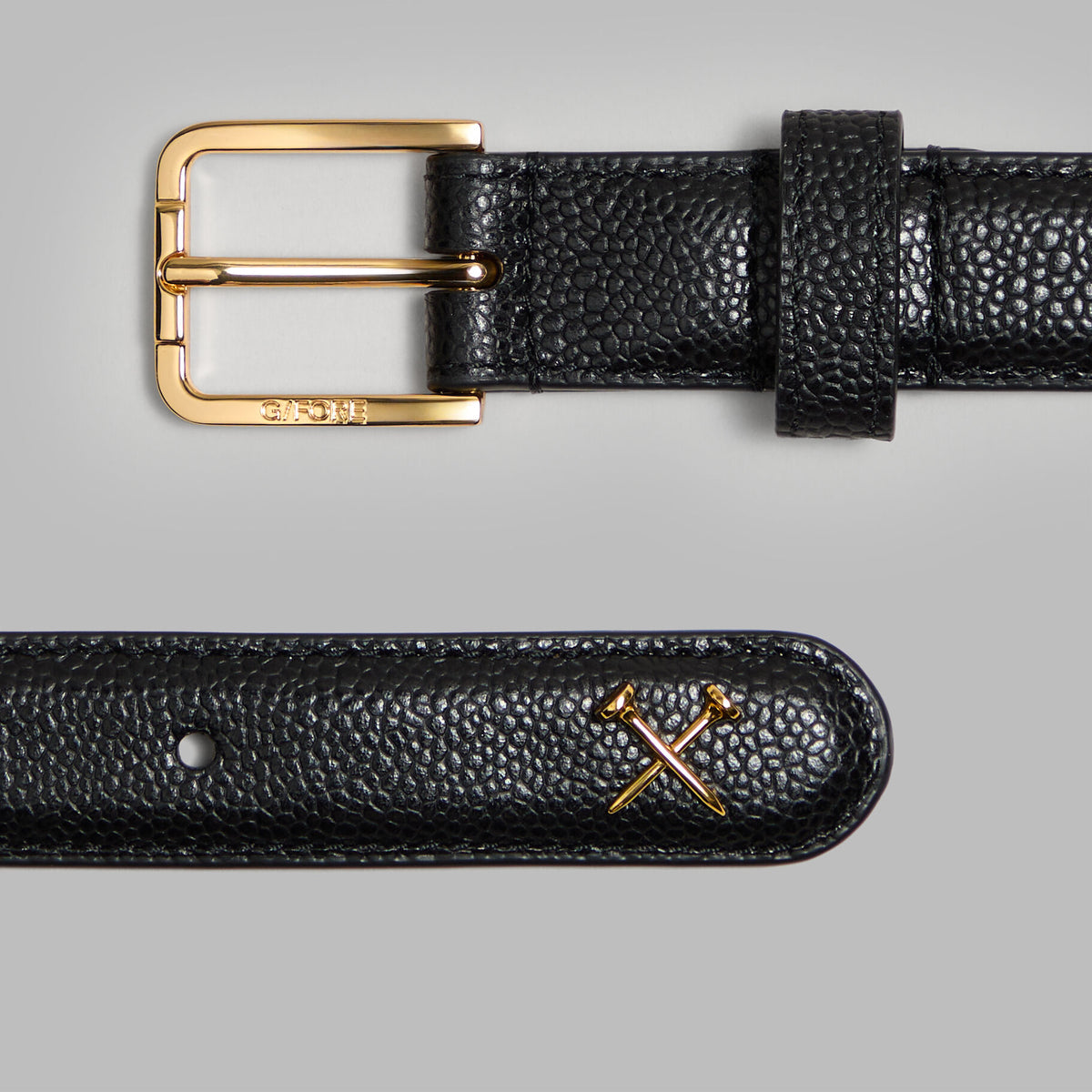 G/FORE METAL TEES PEBBLE LEATHER BELT